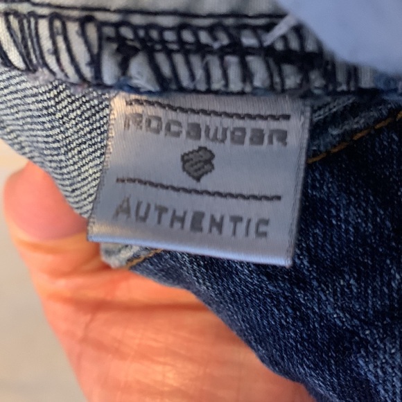 Rocawear size 11 lowrise flare Y2k gold embroidered pockets vintage 00’s sexy - Picture 6 of 12